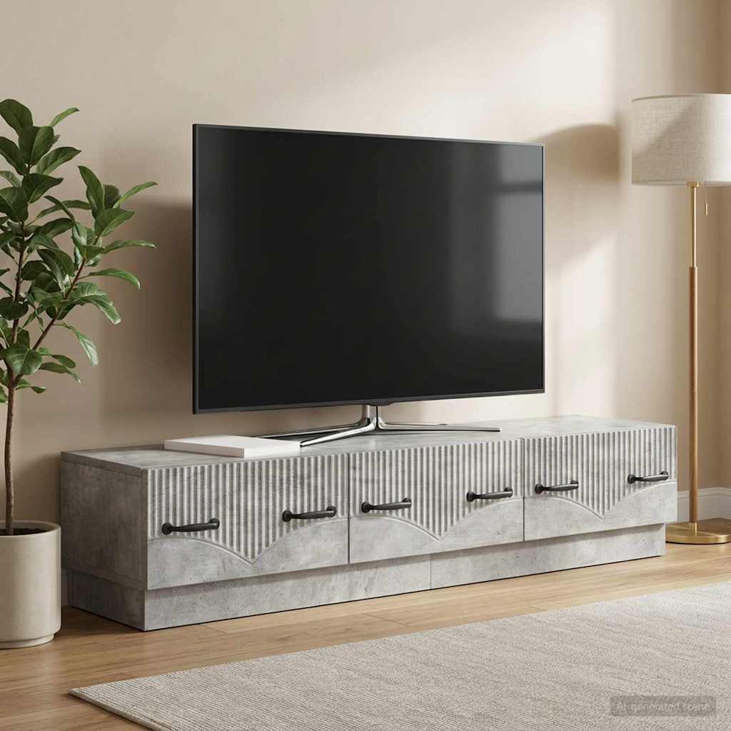 TV ormar Betonska siva 147 x 34,5 x 27 cm Konstruirano drvo