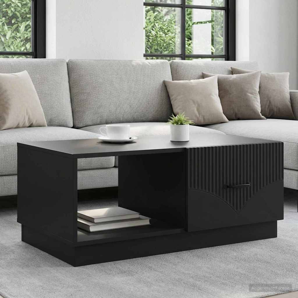 Kava Stol Crna 90 x 50 x 37 cm Konstruirano drvo