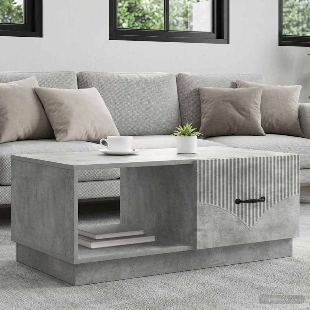 Kava Stol Betonska siva 90 x 50 x 37 cm Konstruirano drvo