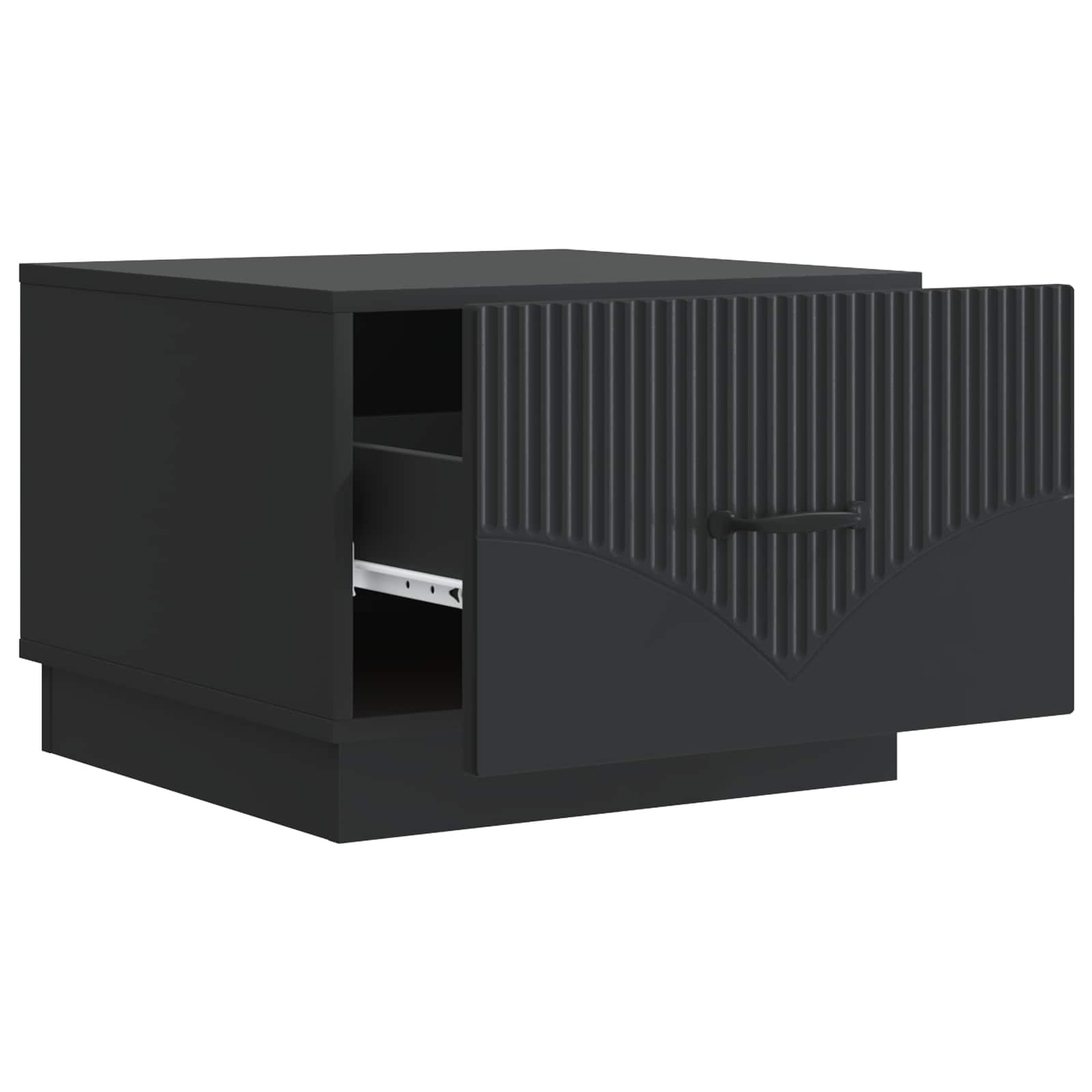 Kava Stol s ladicama Crna 49 x 50 x 37 cm Konstruirano drvo