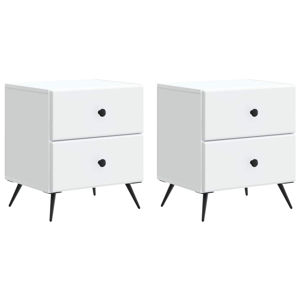 Noćni ormar 2 pcs Bijela 43 x 34,5 x 47,5 cm Konstruirano drvo