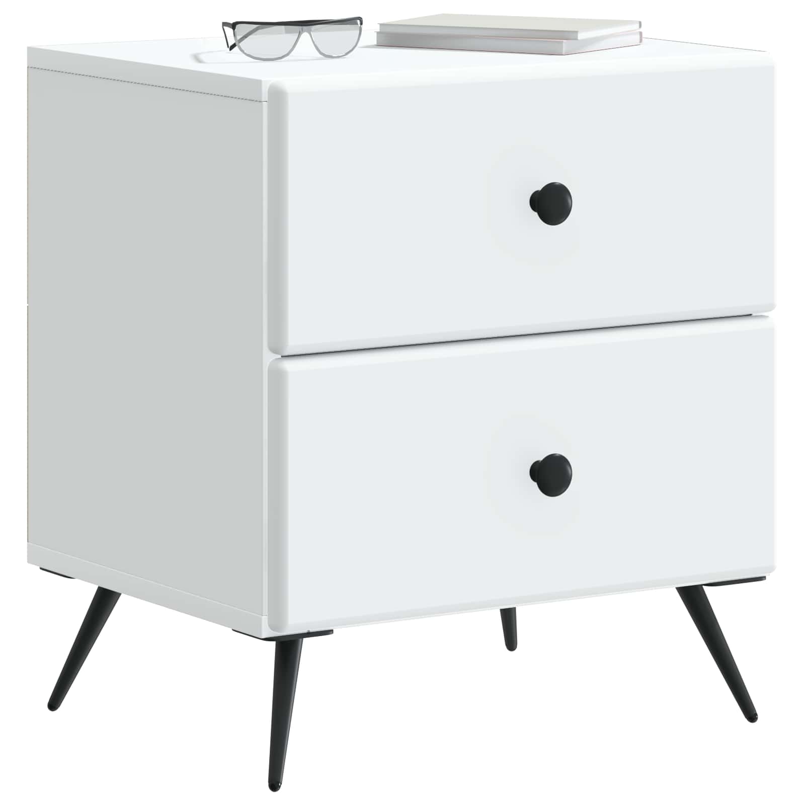 Noćni ormar 2 pcs Bijela 43 x 34,5 x 47,5 cm Konstruirano drvo