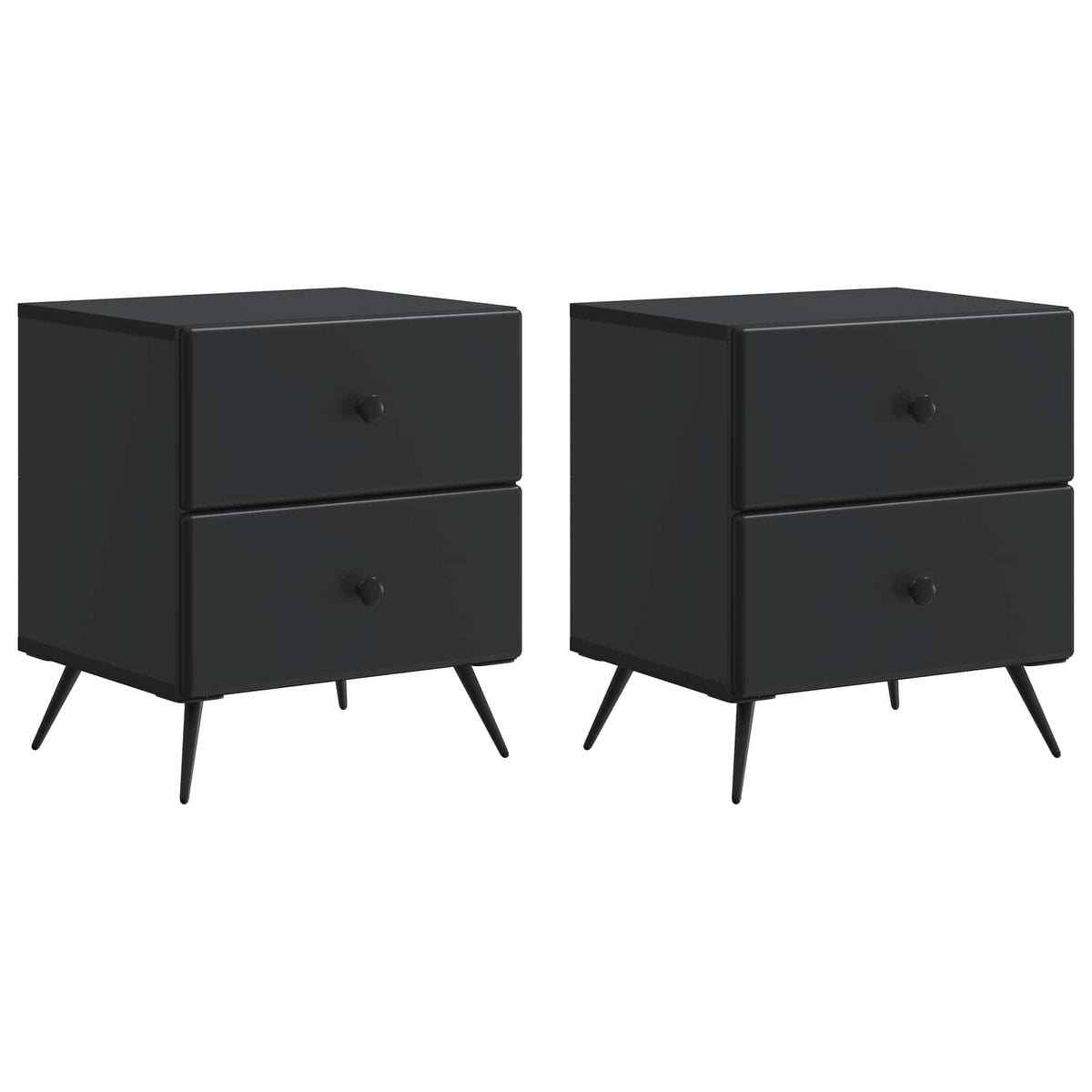Noćni ormar 2 pcs Crna 43 x 34,5 x 47,5 cm Konstruirano drvo