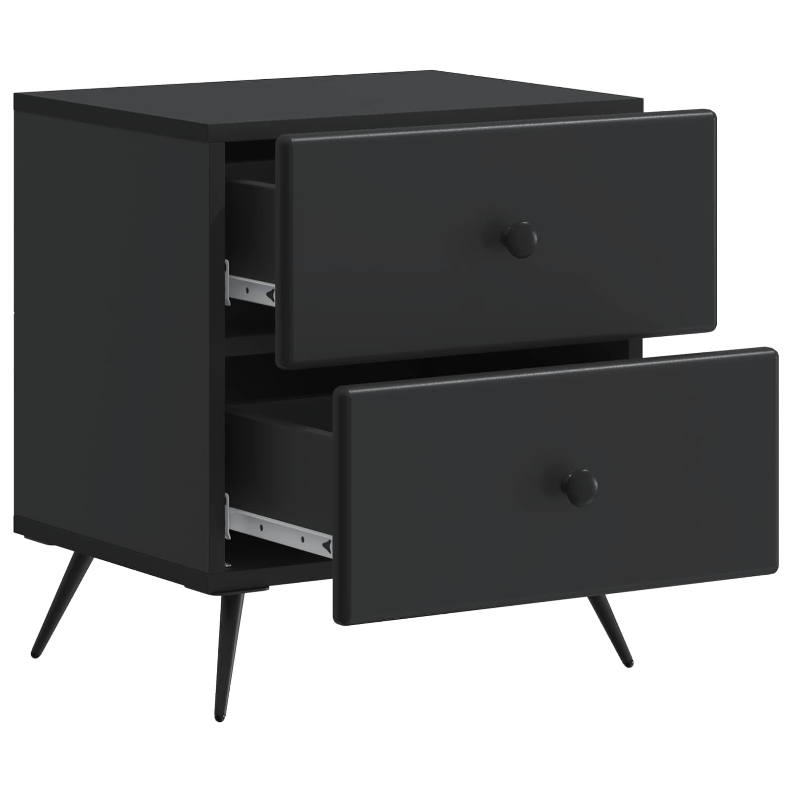 Noćni ormar 2 pcs Crna 43 x 34,5 x 47,5 cm Konstruirano drvo