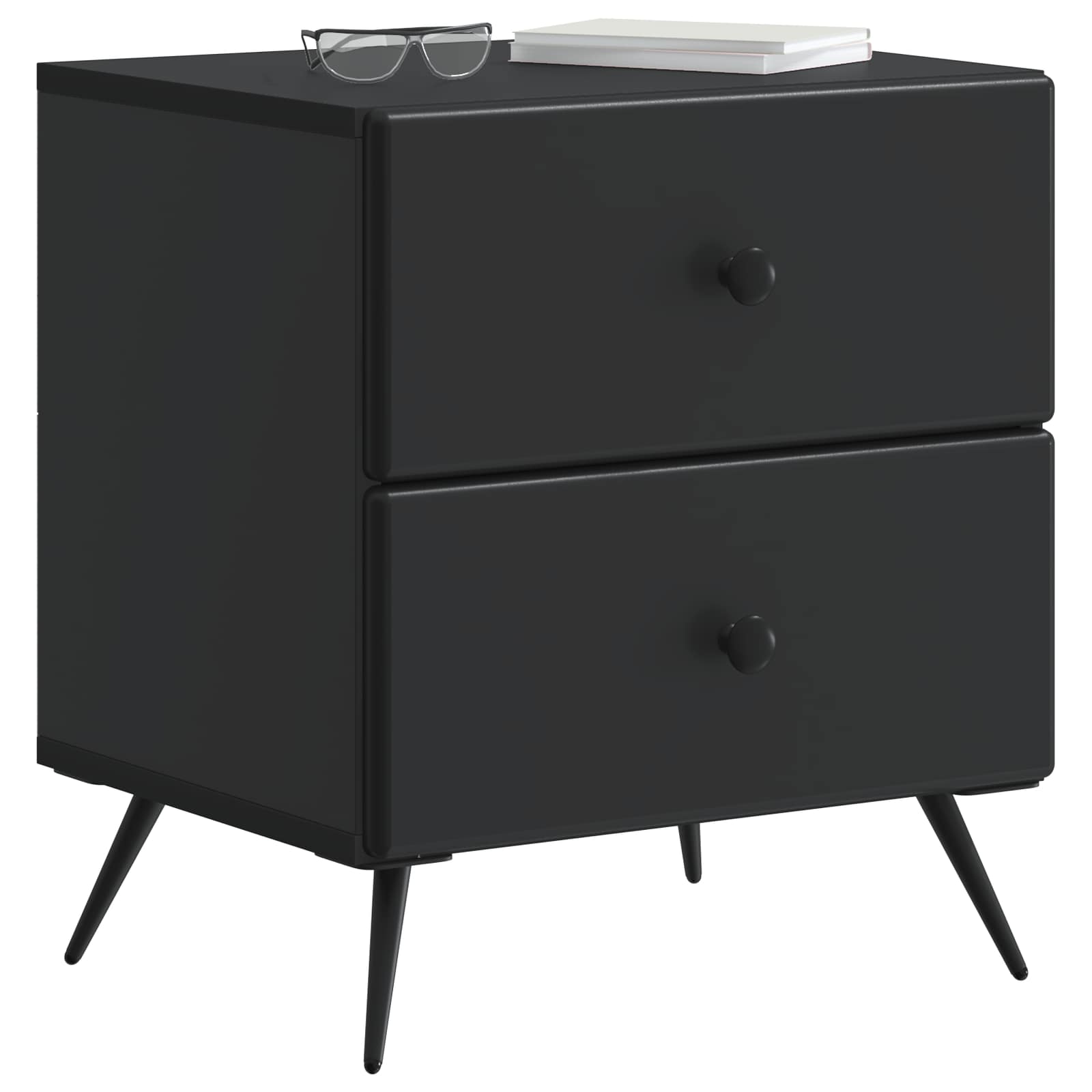 Noćni ormar 2 pcs Crna 43 x 34,5 x 47,5 cm Konstruirano drvo