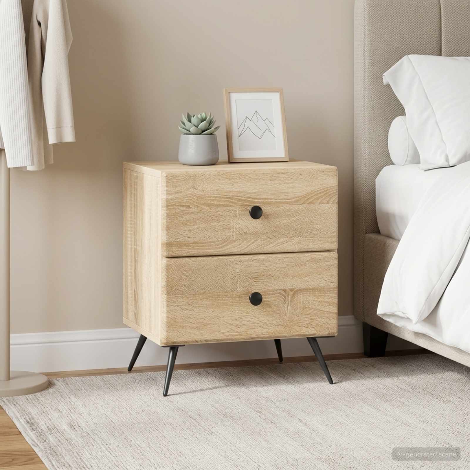 Noćni ormar s ladicama 2 pcs Hrast sonoma 43 x 34,5 x 47,5 cm