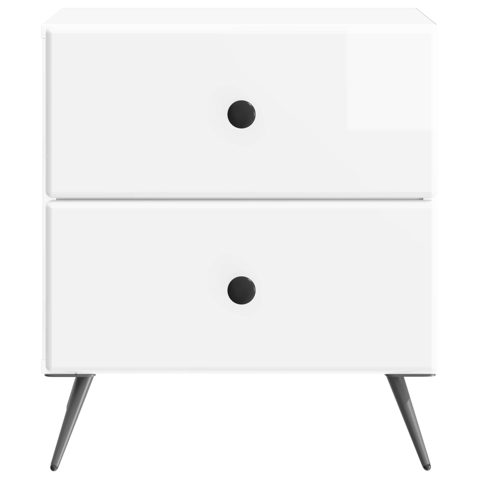 Noćni ormar s ladicama Bijela visokog sjaja 43 x 34,5 x 47,5 cm