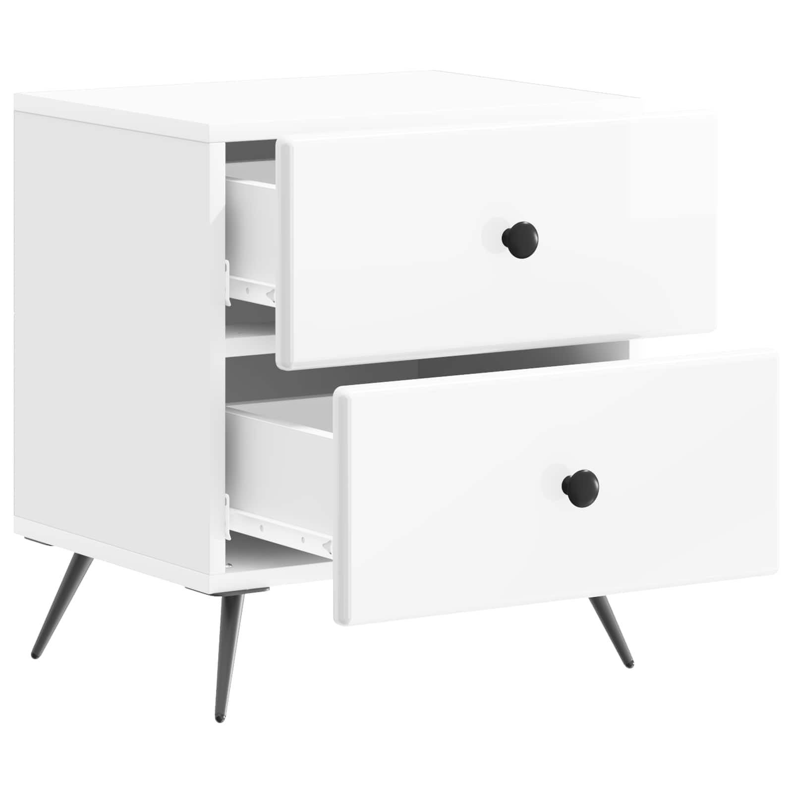Noćni ormar 2 pcs Bijela visokog sjaja 43 x 34,5 x 47,5 cm
