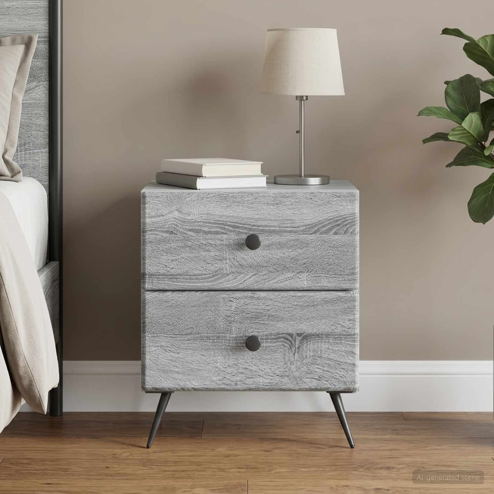 Noćni ormar Siva sonoma 43 x 34,5 x 47,5 cm Konstruirano drvo