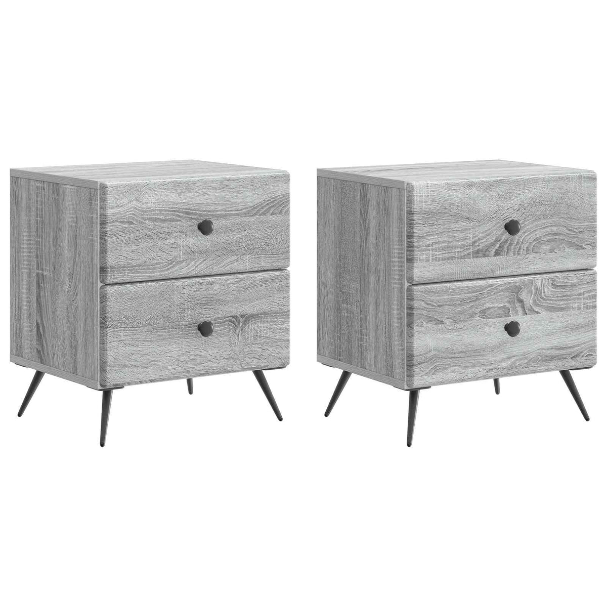 Noćni ormar s ladicama 2 pcs Siva sonoma 43 x 34,5 x 47,5 cm