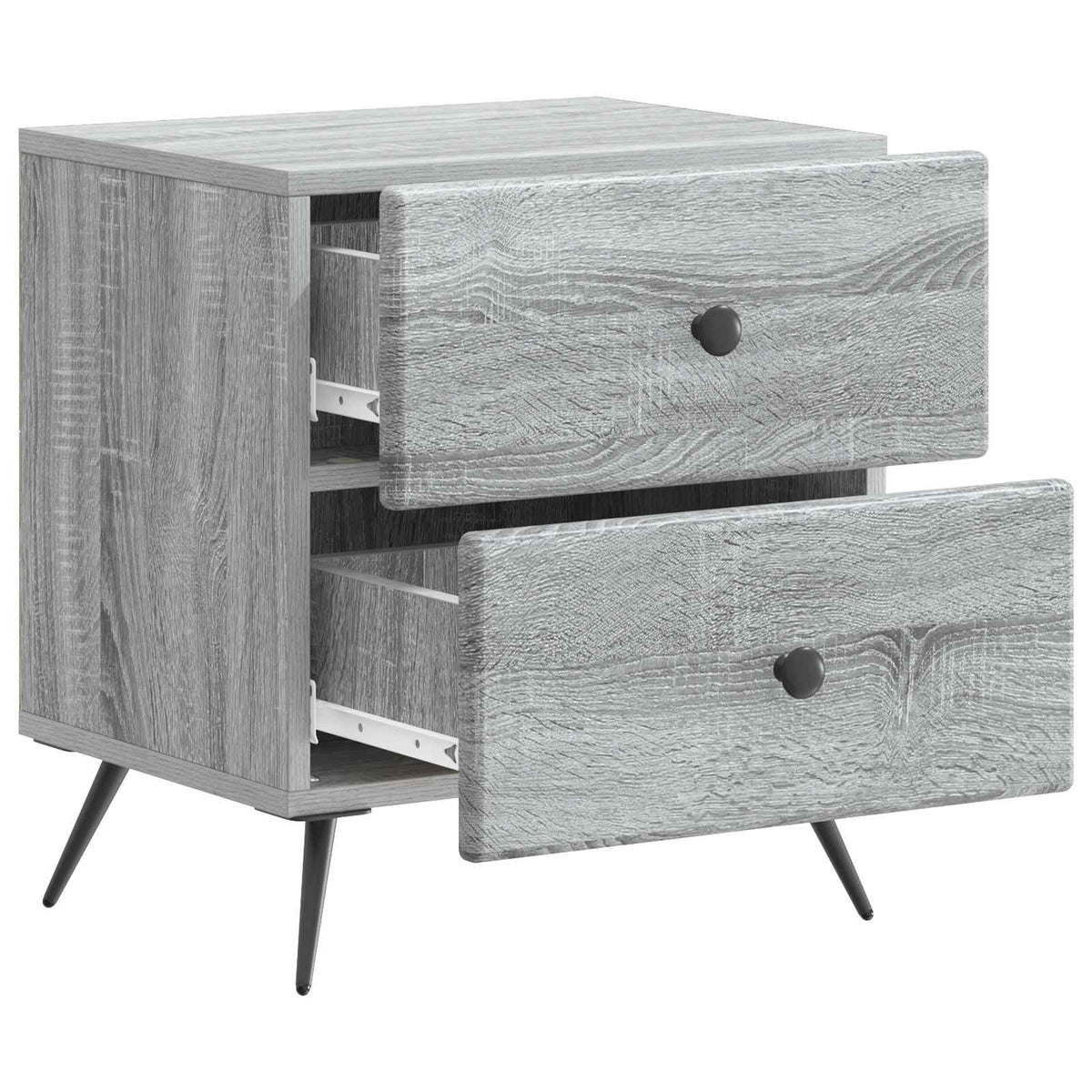 Noćni ormar s ladicama 2 pcs Siva sonoma 43 x 34,5 x 47,5 cm