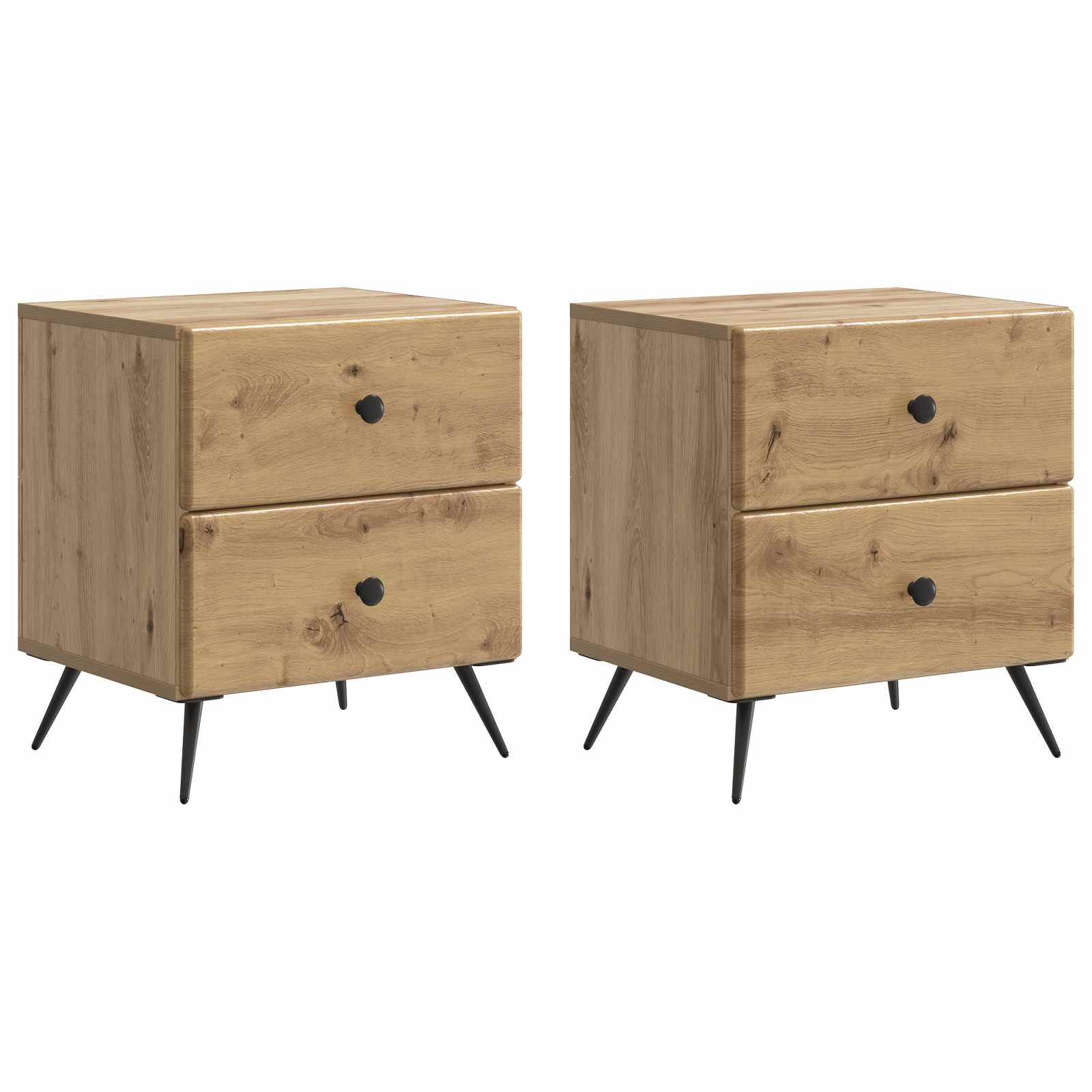 Noćni ormar s ladicama 2 pcs Hrast artisan 43 x 34,5 x 47,5 cm