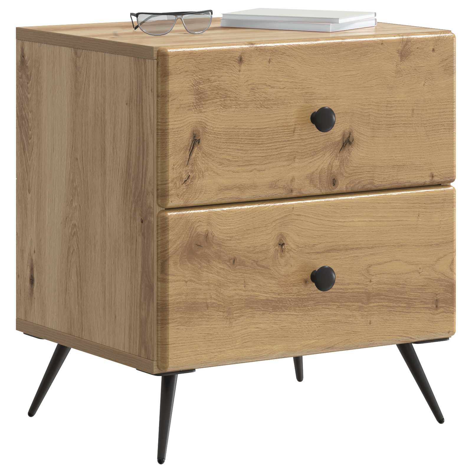 Noćni ormar s ladicama 2 pcs Hrast artisan 43 x 34,5 x 47,5 cm