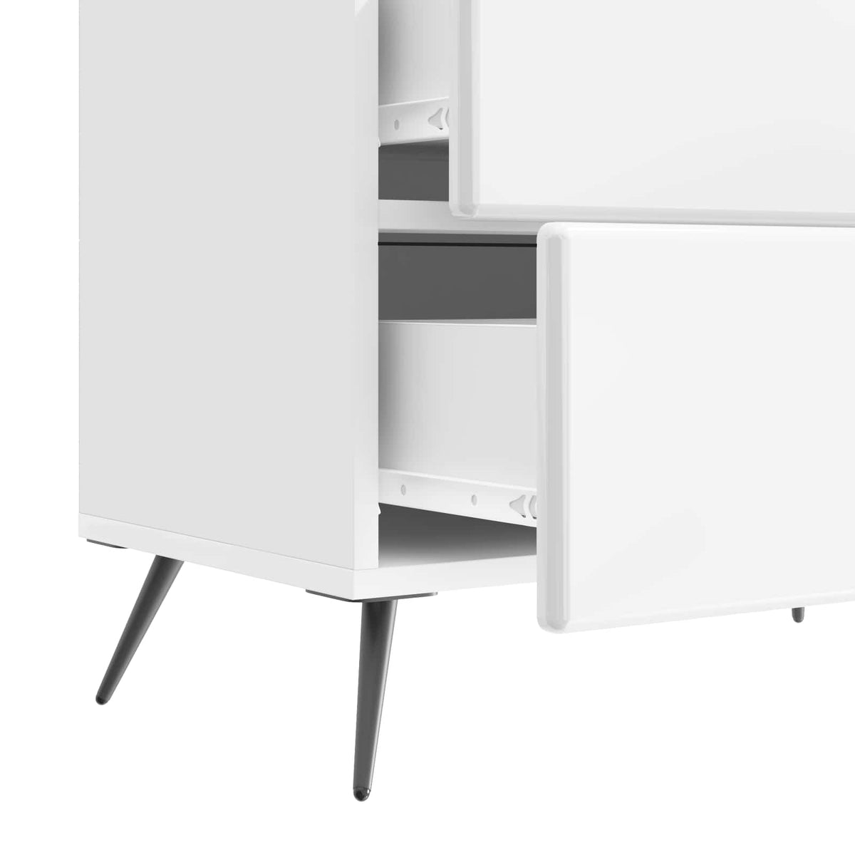 Noćni ormar s ladicama Bijela visokog sjaja 62 x 34,5 x 47,5 cm