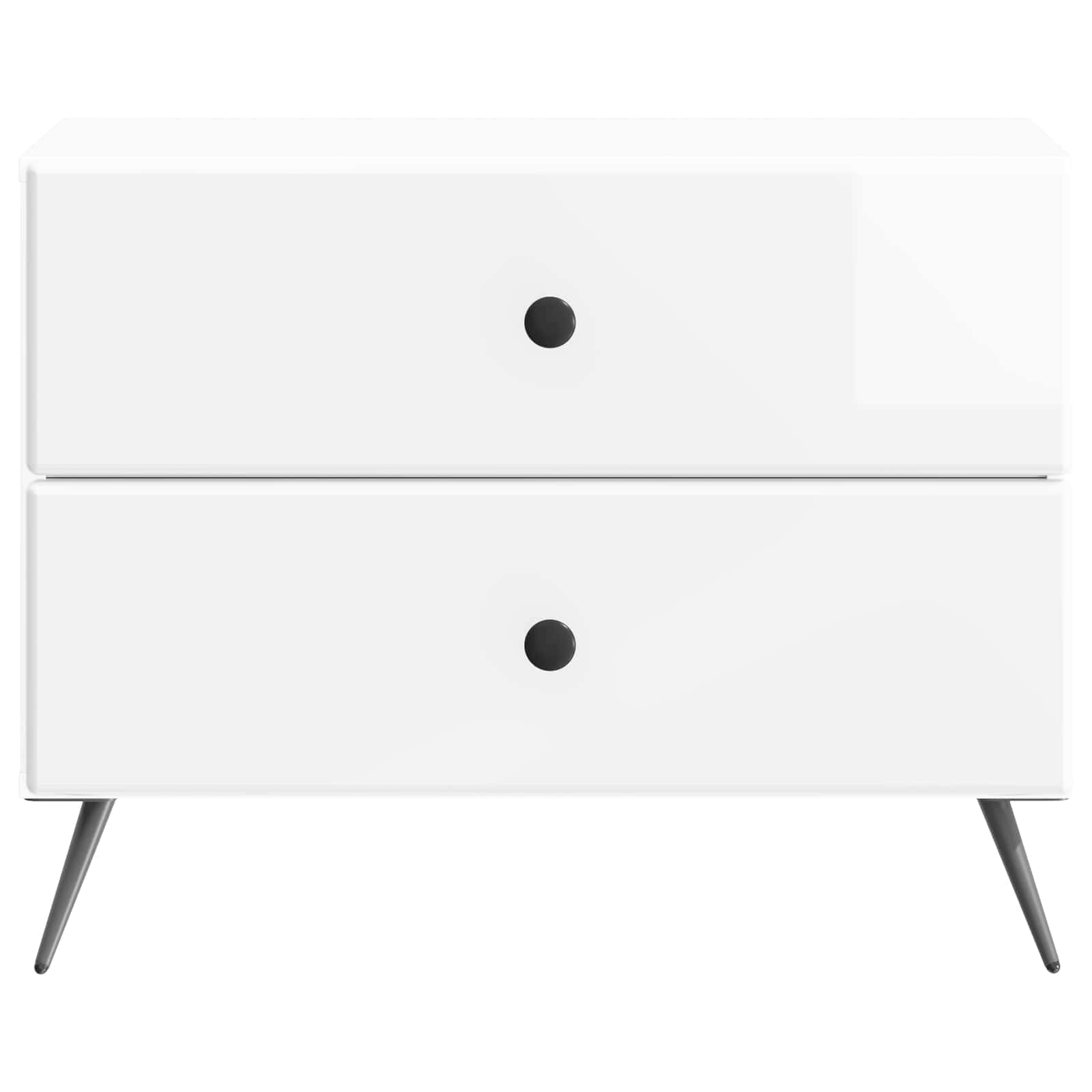 Noćni ormar s ladicama Bijela visokog sjaja 62 x 34,5 x 47,5 cm