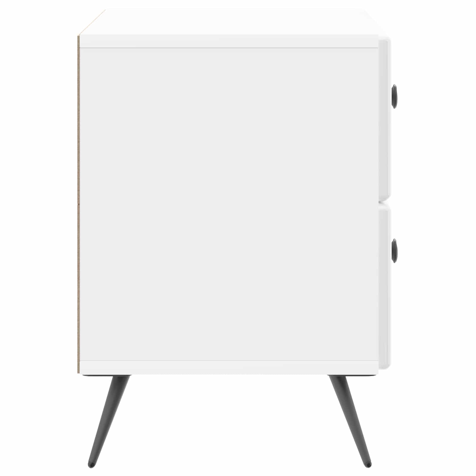 Noćni ormar s ladicama Bijela visokog sjaja 62 x 34,5 x 47,5 cm