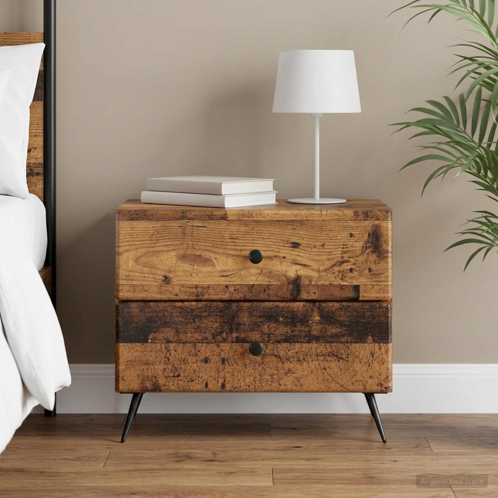 Noćni ormar Staro drvo 62 x 34,5 x 47,5 cm Konstruirano drvo