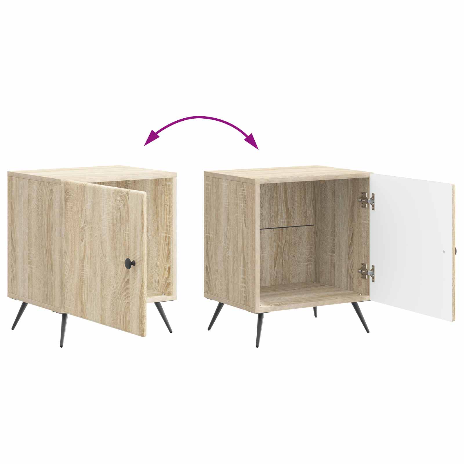 Noćni ormar 2 pcs Hrast sonoma 43 x 34,5 x 50 cm