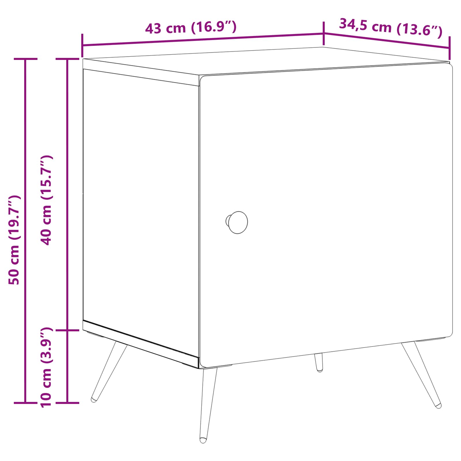 Noćni ormar 2 pcs Hrast sonoma 43 x 34,5 x 50 cm