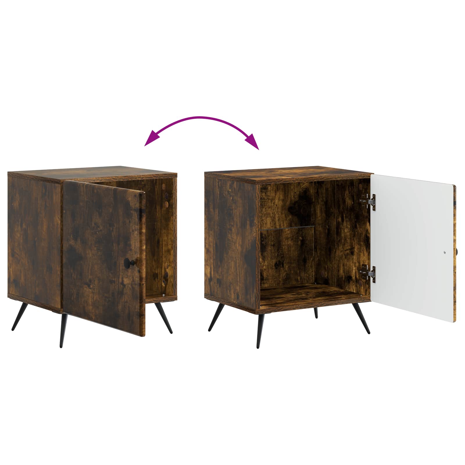 Noćni ormar 2 pcs Dimljeni hrast 43 x 34,5 x 50 cm