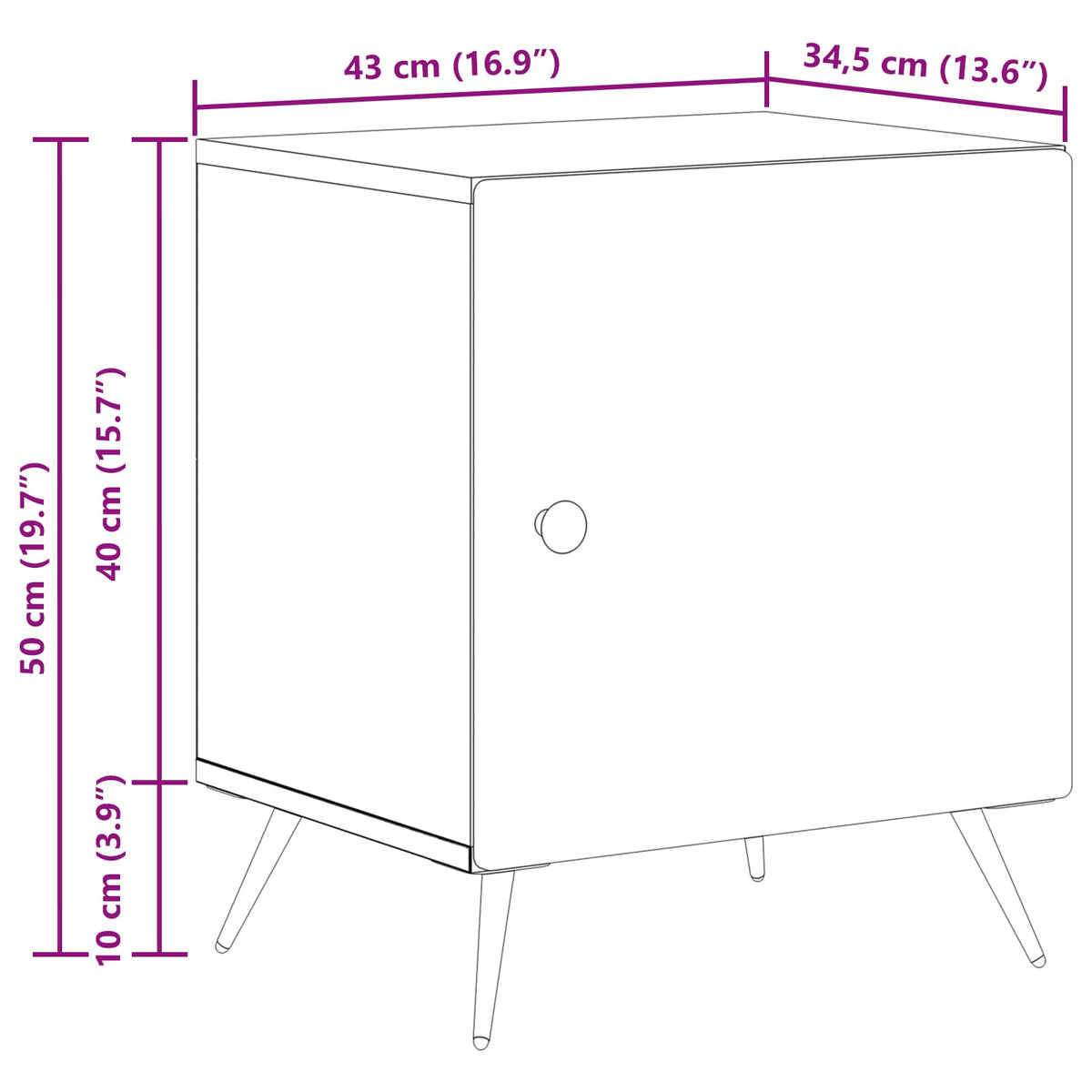 Noćni ormar 2 pcs Dimljeni hrast 43 x 34,5 x 50 cm