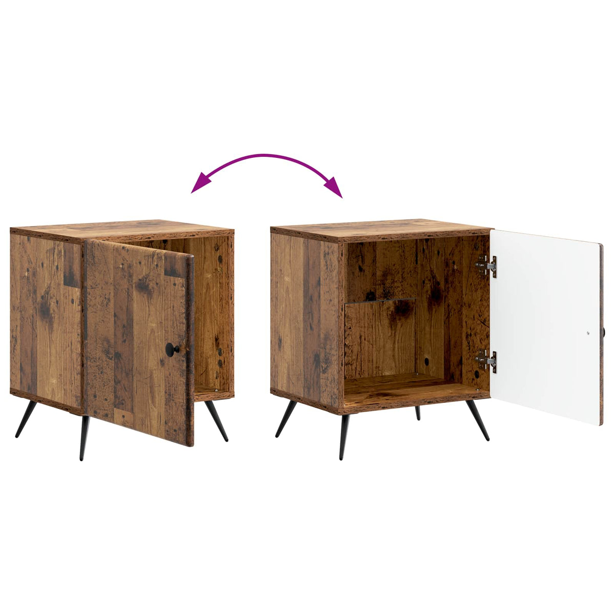 Noćni ormar 2 pcs Staro drvo 43 x 34,5 x 50 cm
