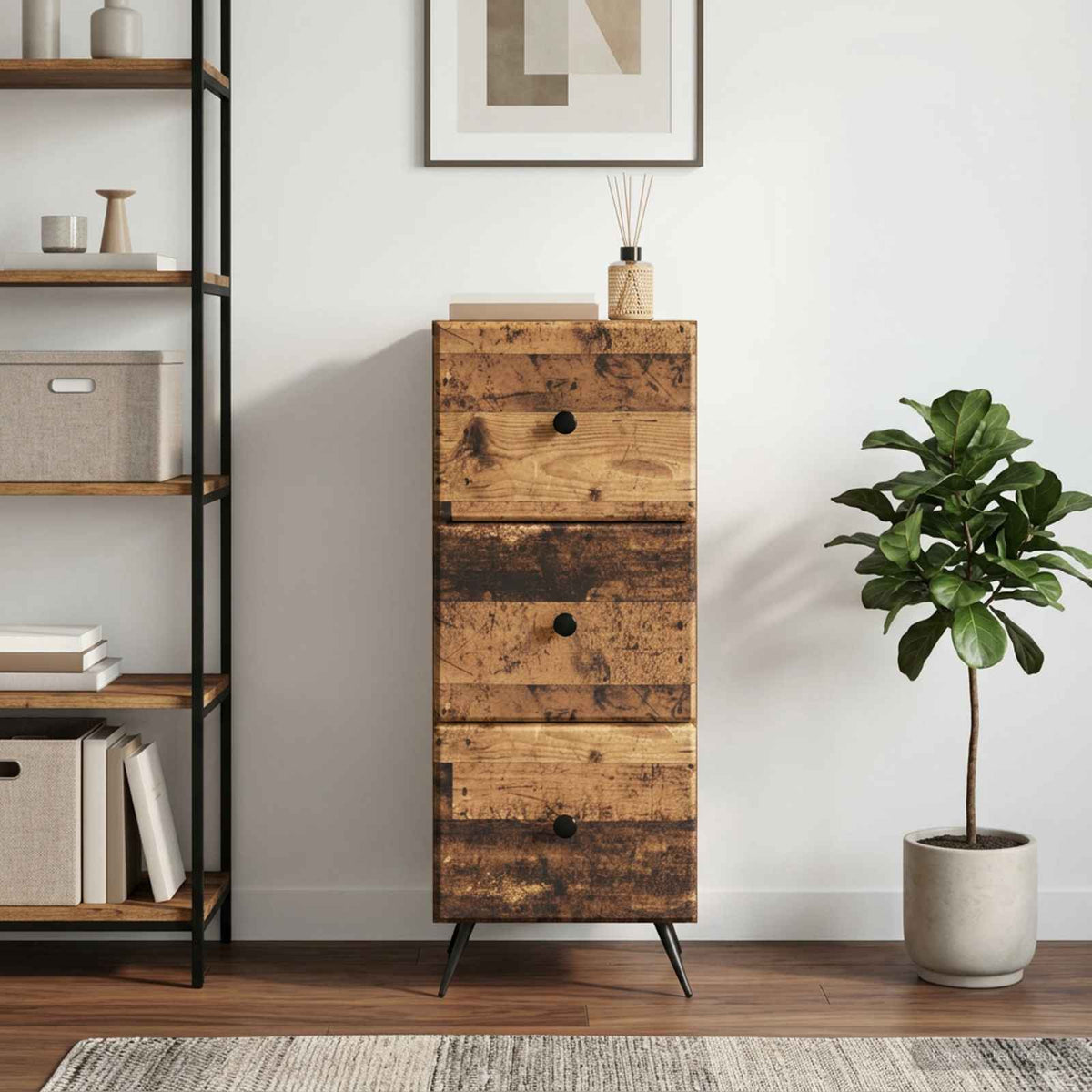 Ormar s ladicama Staro drvo 33 x 34,5 x 90 cm Konstruirano drvo