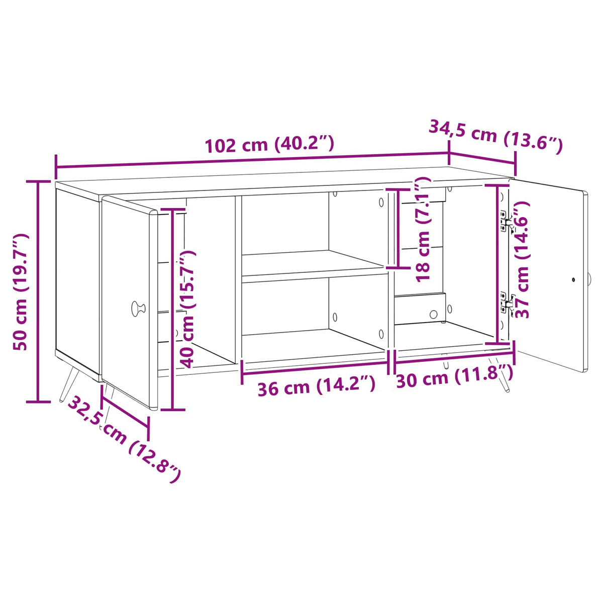 TV ormar Crna 102 x 34,5 x 50 cm Konstruirano drvo