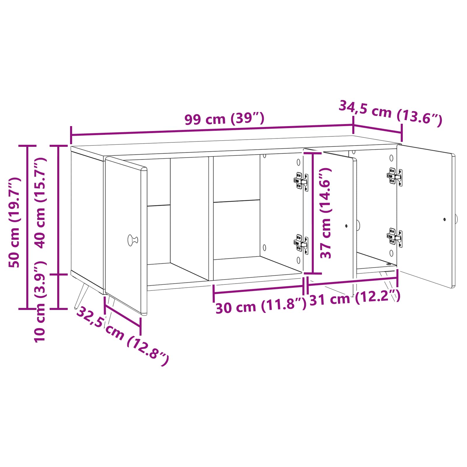 TV ormar Staro drvo 99 x 34,5 x 50 cm Konstruirano drvo