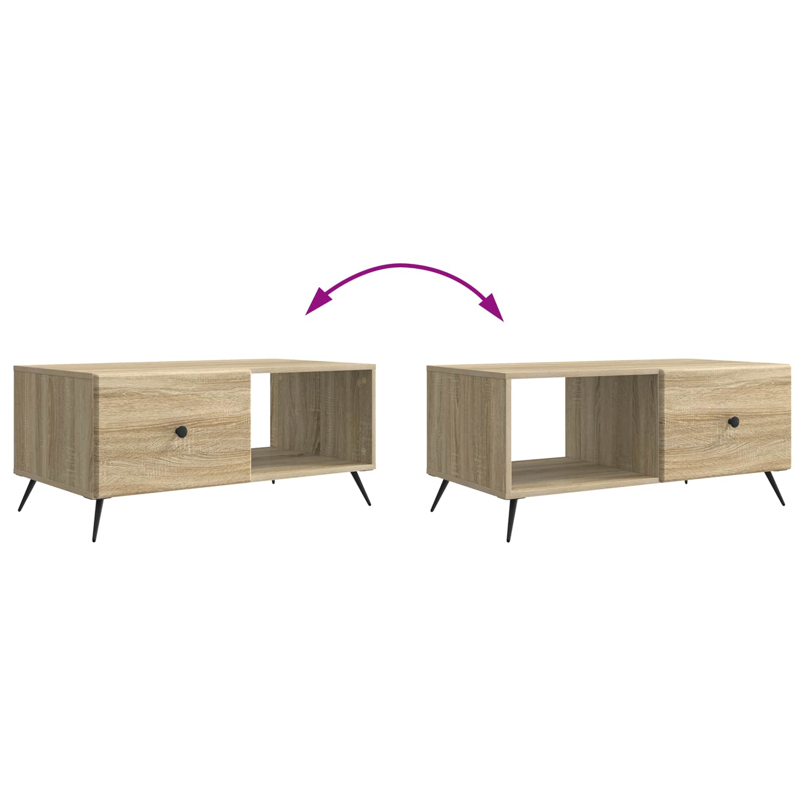 Kava Stol Hrast sonoma 90 x 50 x 40 cm Konstruirano drvo