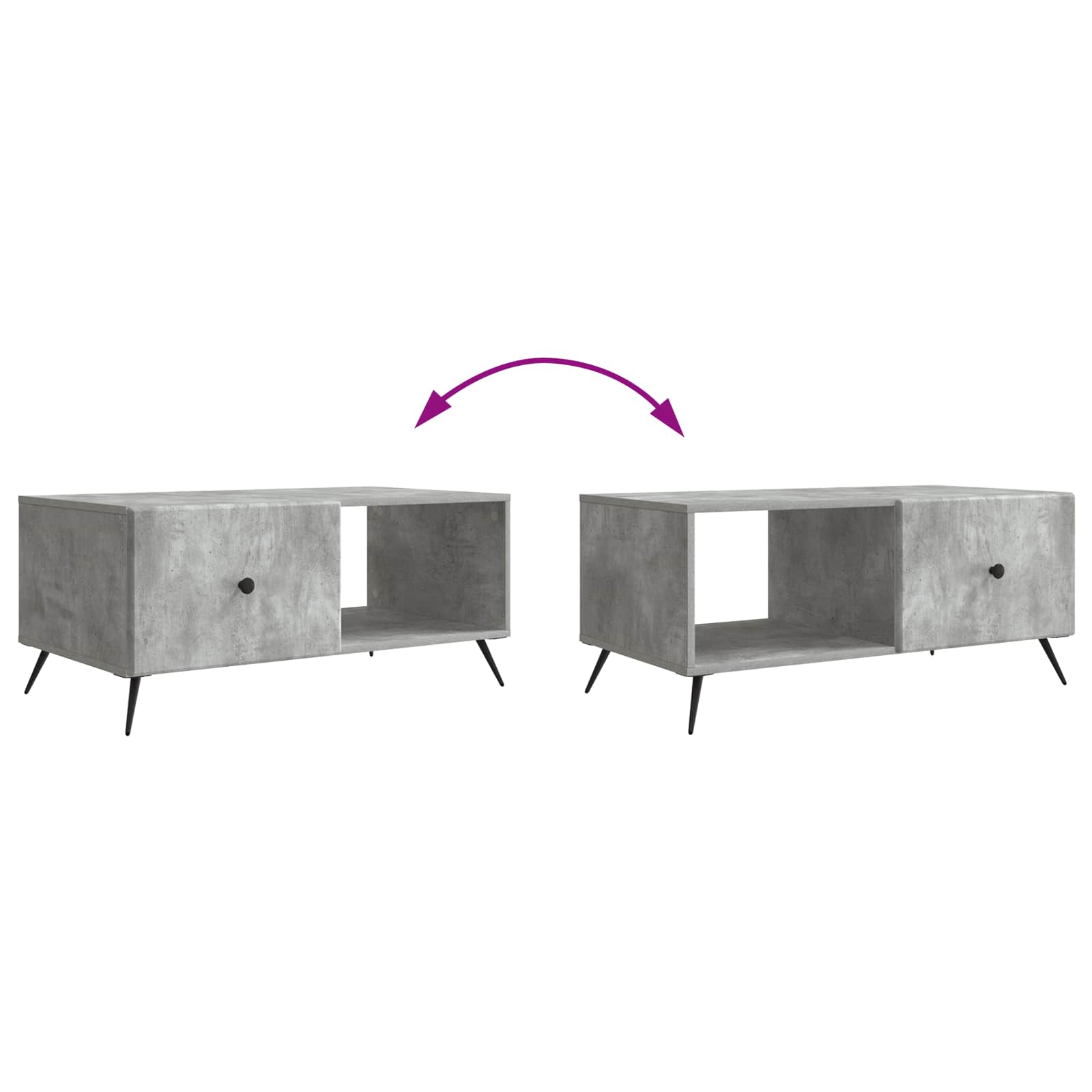 Kava Stol Betonska siva 90 x 50 x 40 cm Konstruirano drvo