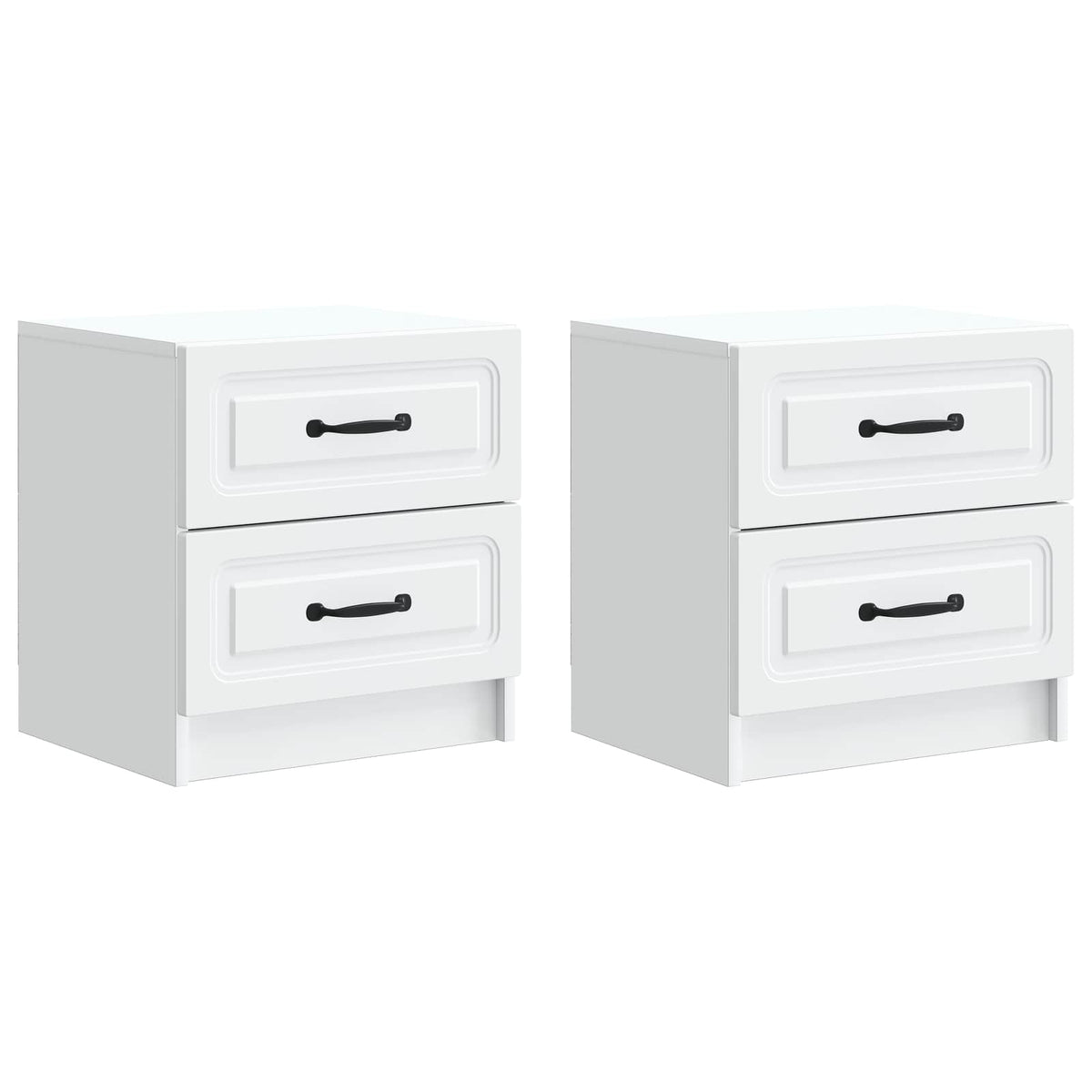 Noćni ormar 2 pcs Bijela 43 x 34,5 x 44,5 cm Konstruirano drvo