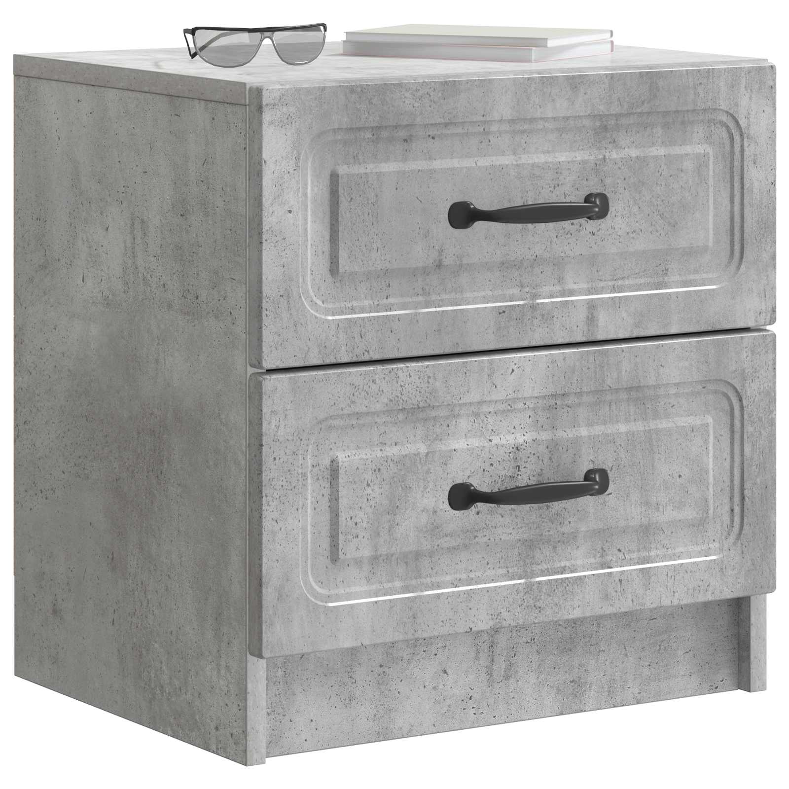 Noćni ormar s ladicama 2 pcs Betonska siva 43 x 34,5 x 44,5 cm