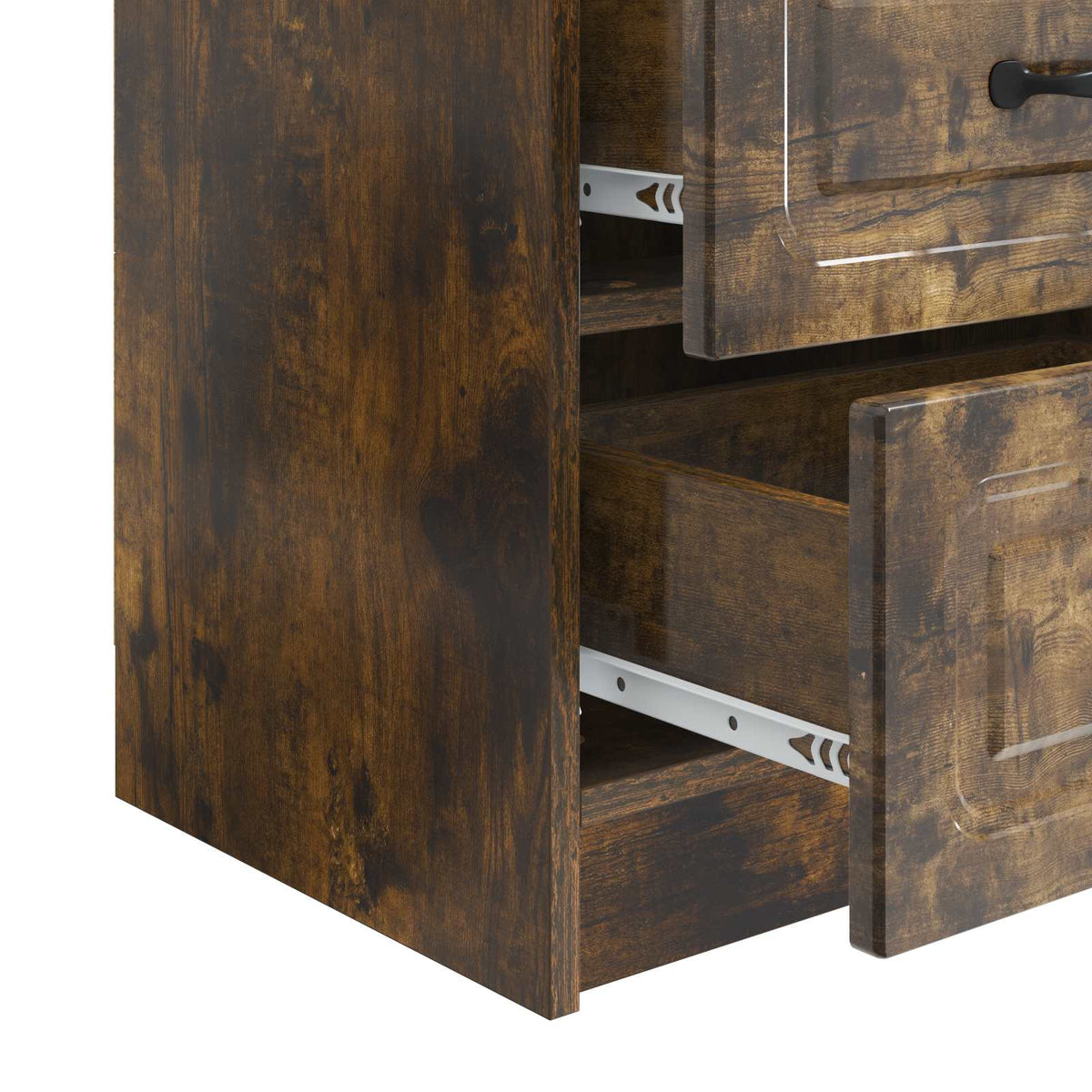 Noćni ormar s ladicama 2 pcs Dimljeni hrast 43 x 34,5 x 44,5 cm