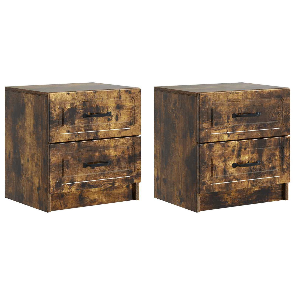 Noćni ormar s ladicama 2 pcs Dimljeni hrast 43 x 34,5 x 44,5 cm