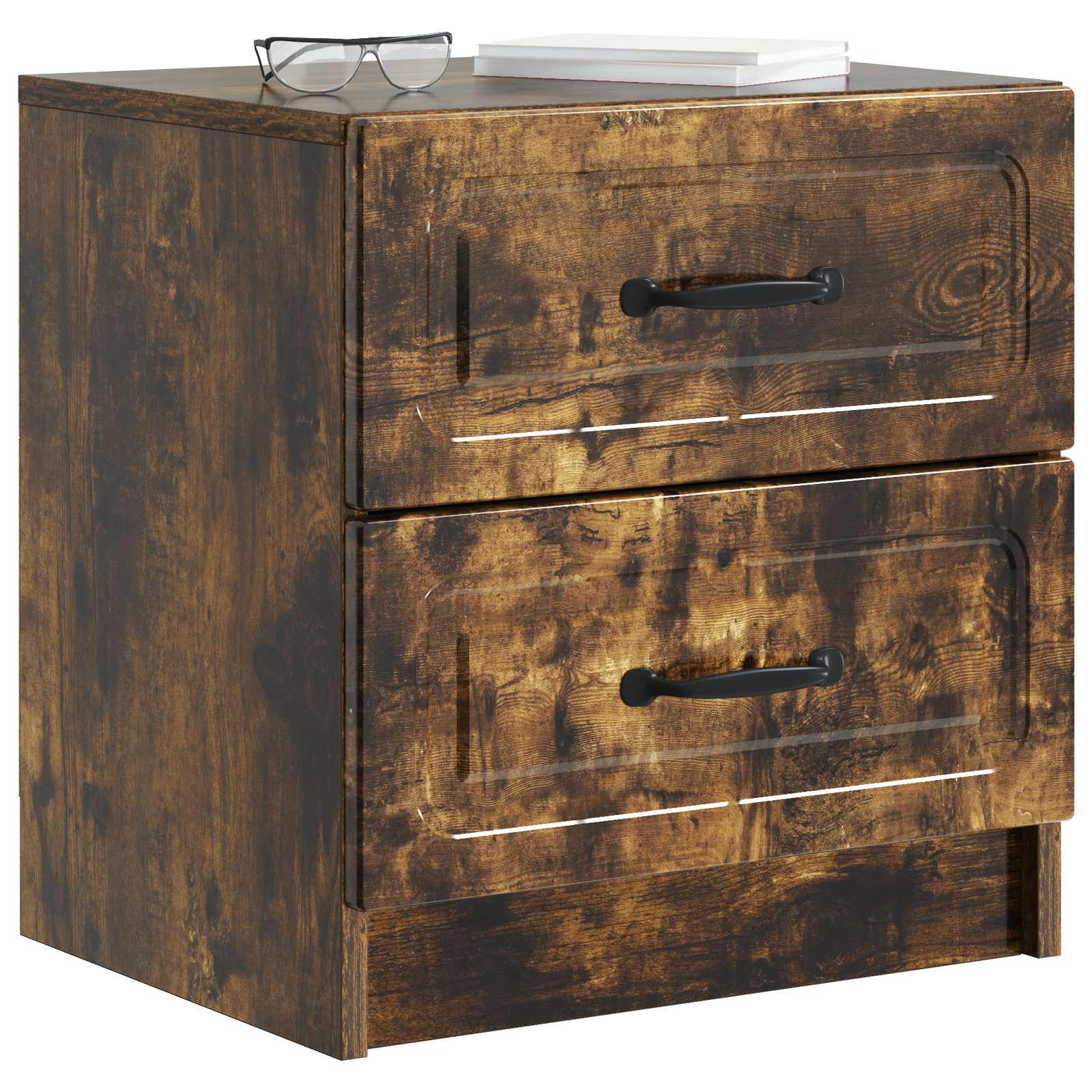 Noćni ormar s ladicama 2 pcs Dimljeni hrast 43 x 34,5 x 44,5 cm