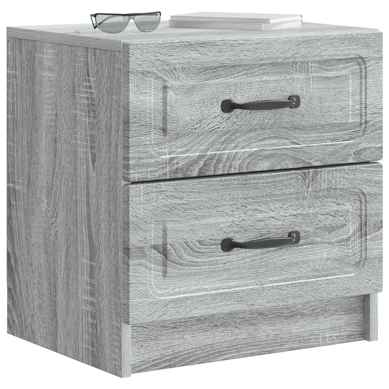 Noćni ormar s ladicama 2 pcs Siva sonoma 43 x 34,5 x 44,5 cm