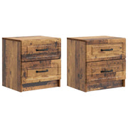 Noćni ormar s ladicama 2 pcs Staro drvo 43 x 34,5 x 44,5 cm