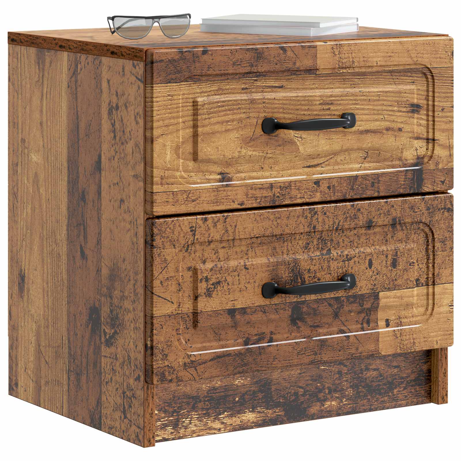 Noćni ormar s ladicama 2 pcs Staro drvo 43 x 34,5 x 44,5 cm