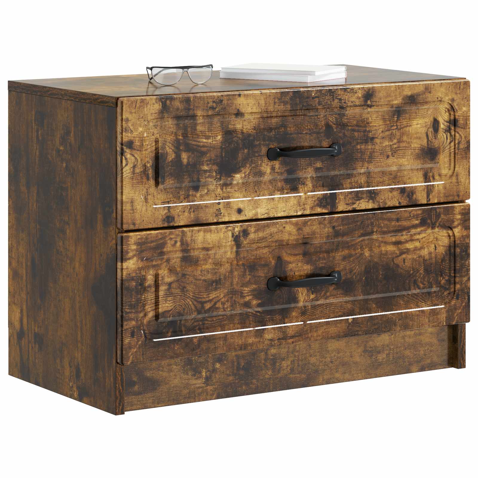 Noćni ormar s ladicama Dimljeni hrast 62 x 34,5 x 44,5 cm
