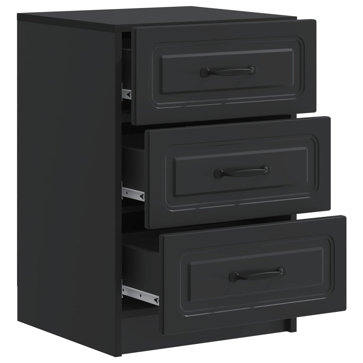 Noćni ormar s ladicama Crna 43 x 41 x 63,5 cm Konstruirano drvo