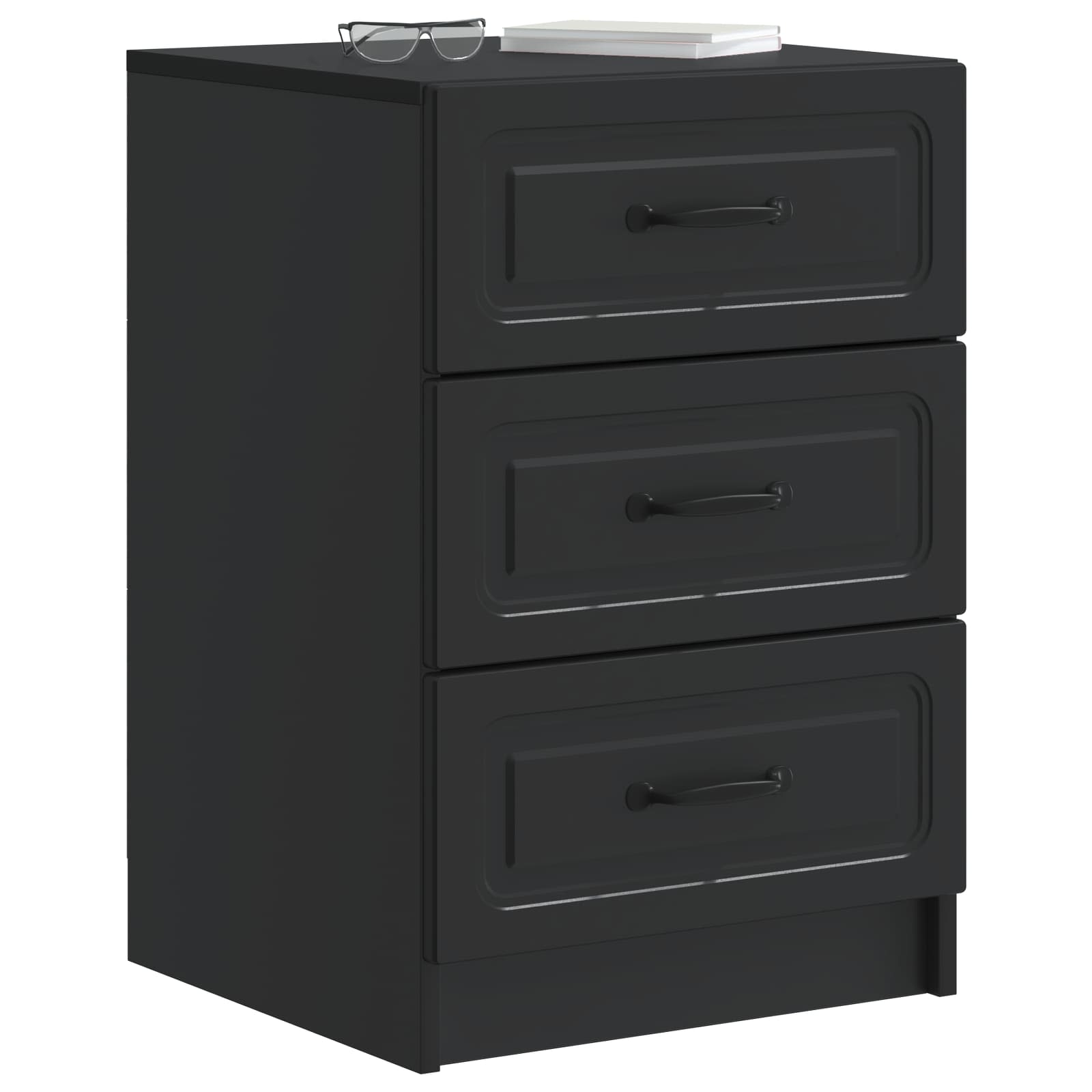 Noćni ormar s ladicama Crna 43 x 41 x 63,5 cm Konstruirano drvo