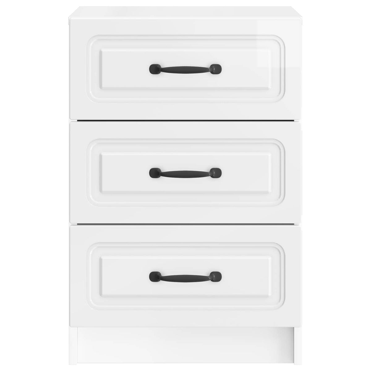 Noćni ormar s ladicama Bijela visokog sjaja 43 x 41 x 63,5 cm