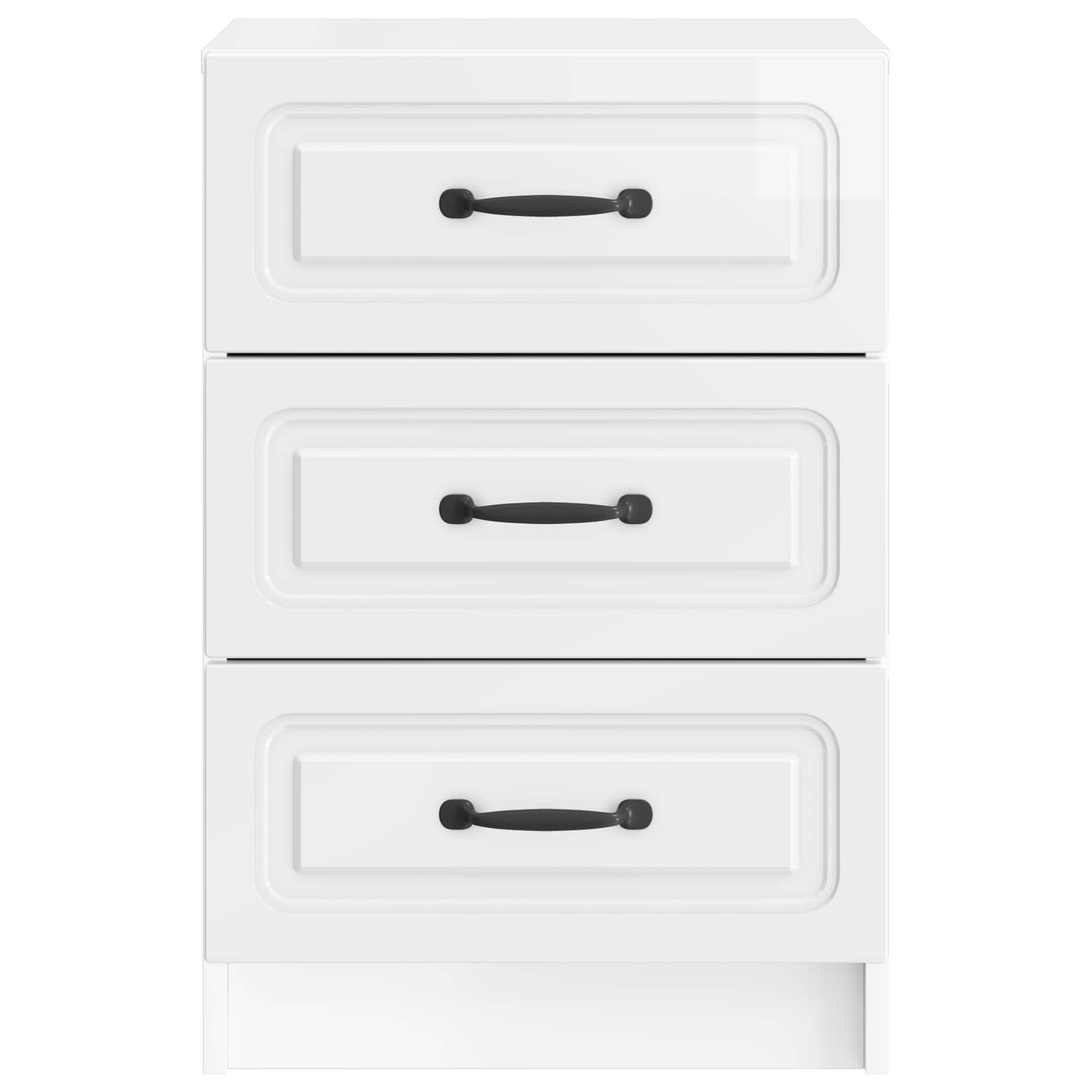 Noćni ormar s ladicama Bijela visokog sjaja 43 x 41 x 63,5 cm