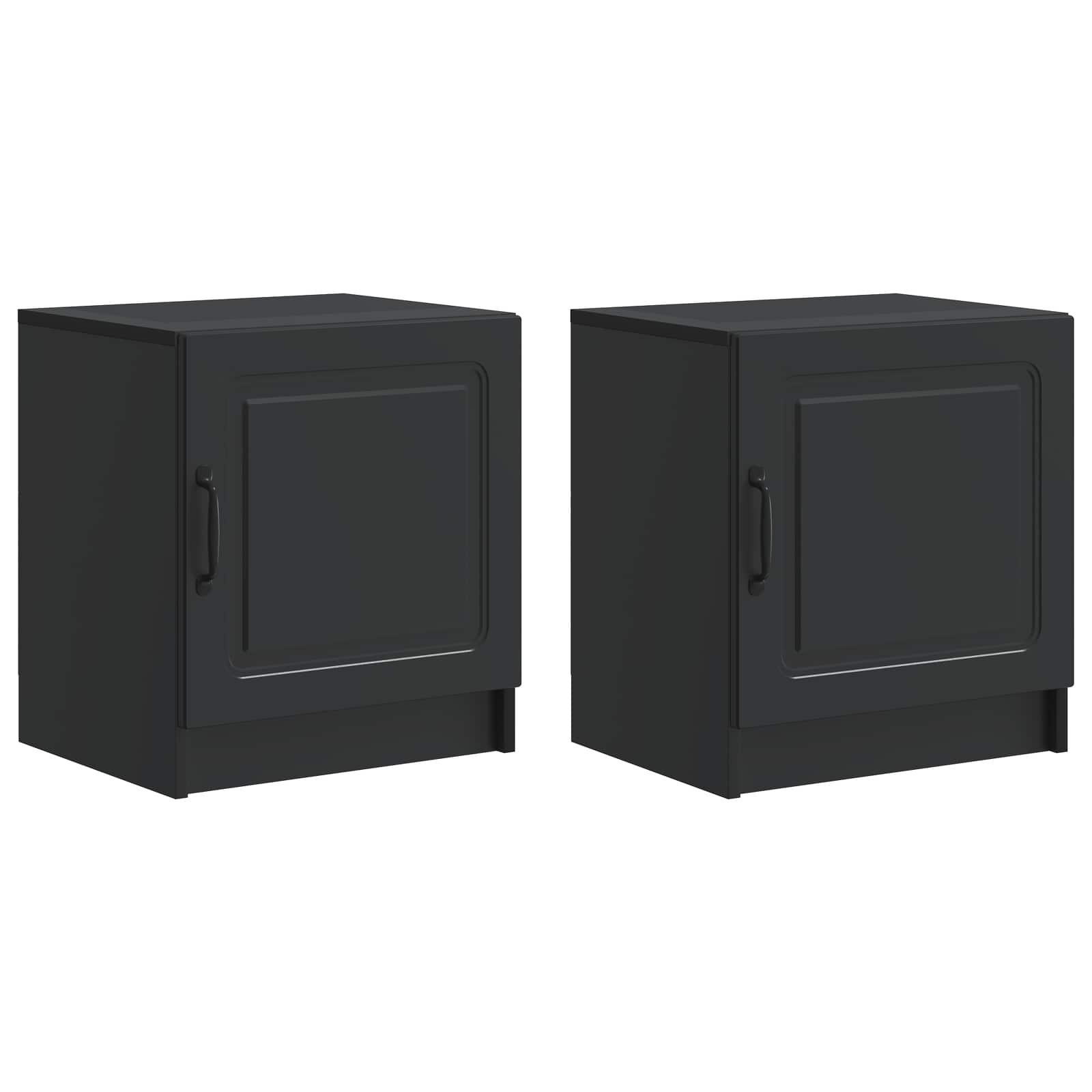 Noćni ormar 2 pcs Crna 43 x 34,5 x 47 cm Konstruirano drvo