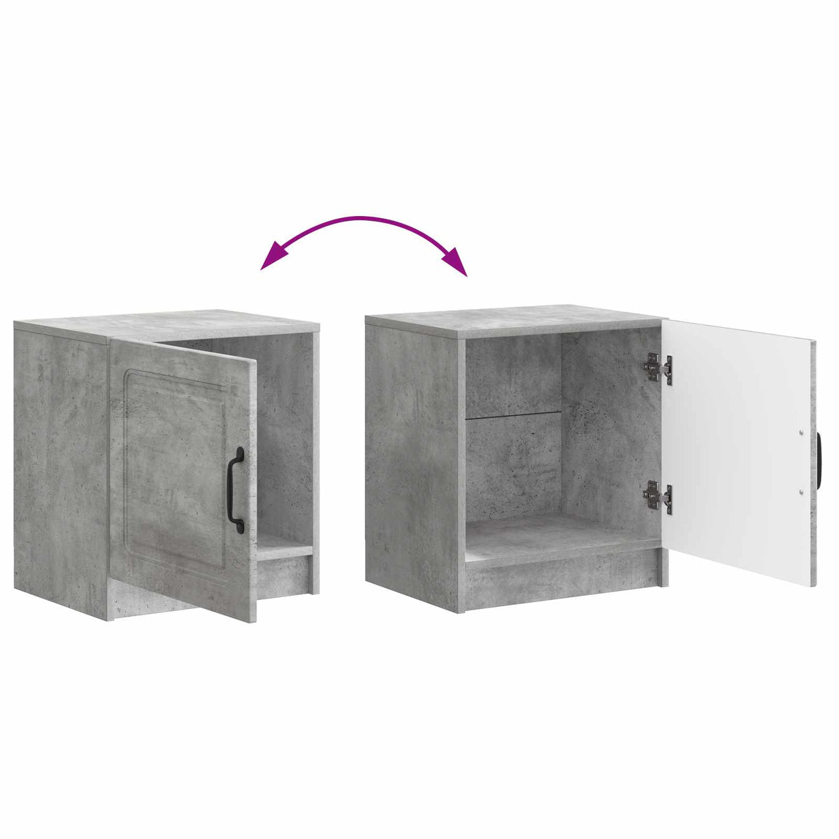Noćni ormar Betonska siva 43 x 34,5 x 47 cm Konstruirano drvo