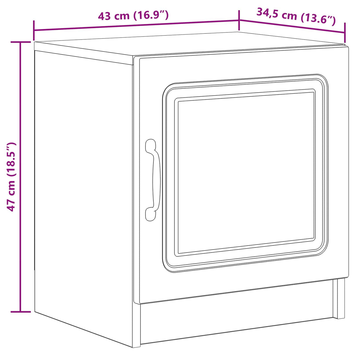 Noćni ormar Betonska siva 43 x 34,5 x 47 cm Konstruirano drvo