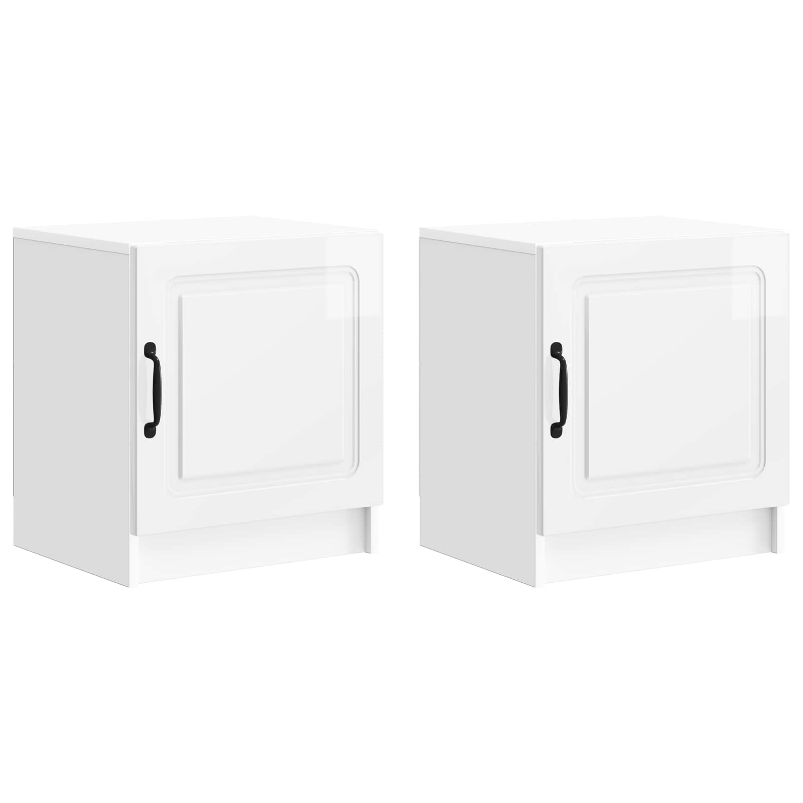 Noćni ormar 2 pcs Bijela visokog sjaja 43 x 34,5 x 47 cm