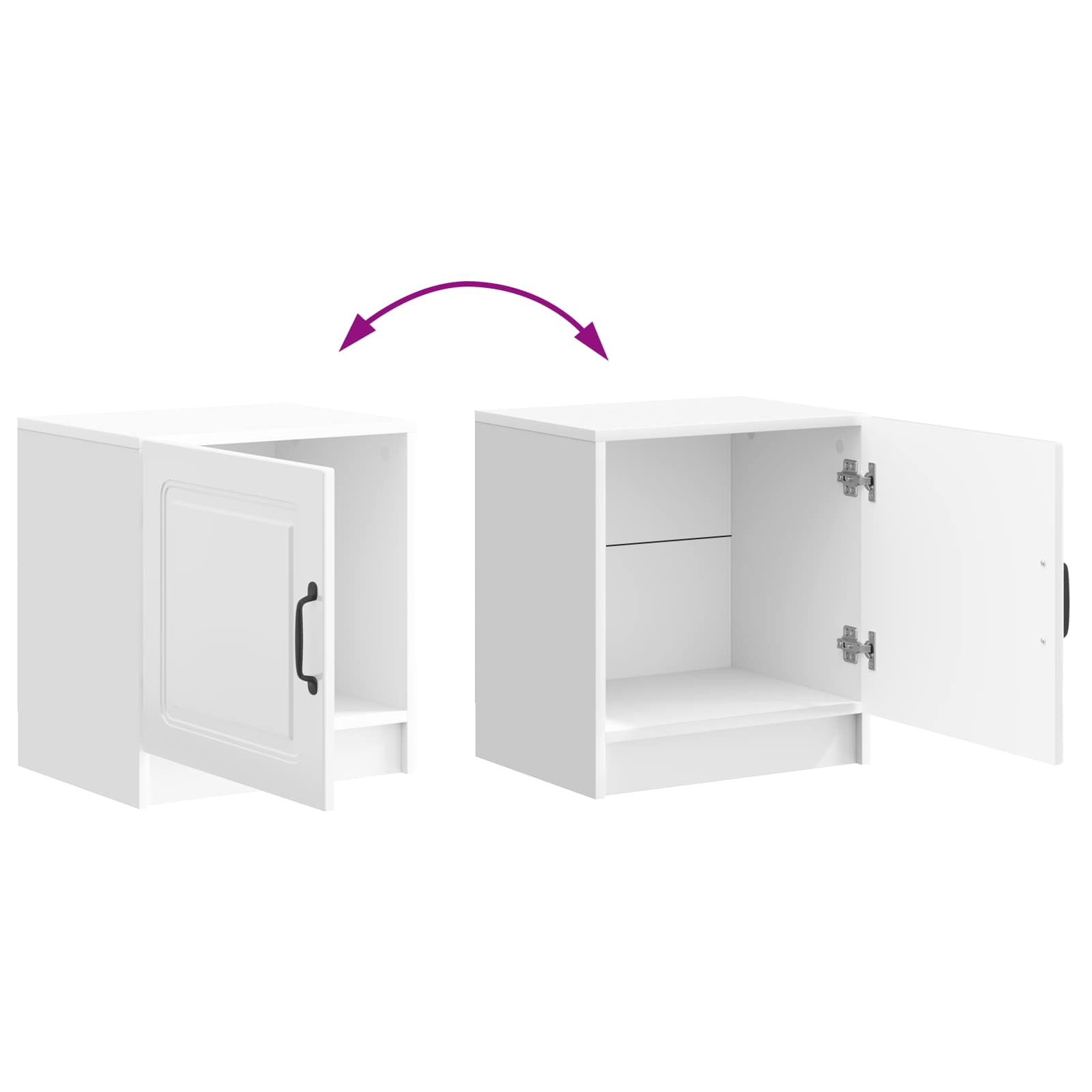 Noćni ormar 2 pcs Bijela visokog sjaja 43 x 34,5 x 47 cm