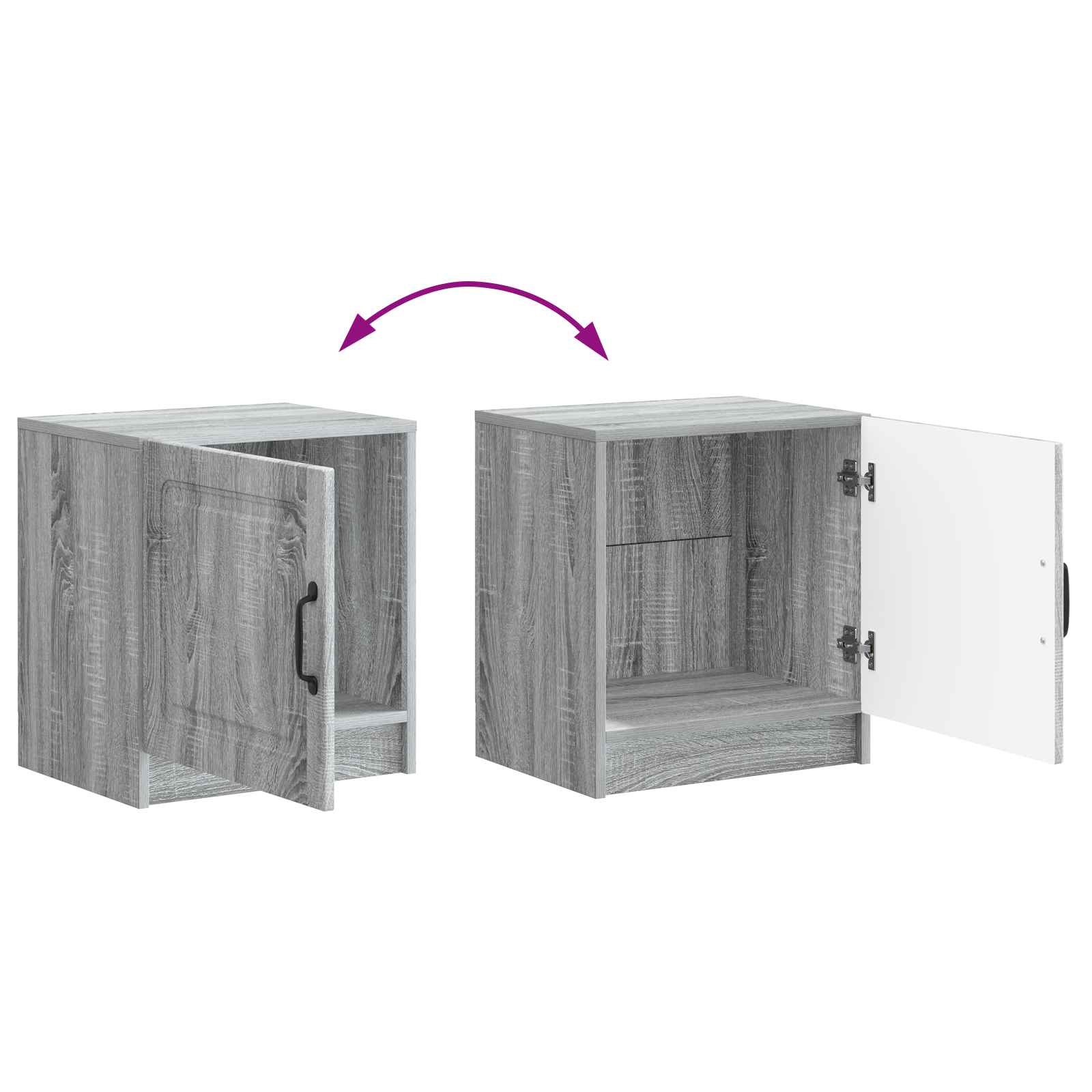 Noćni ormar Siva sonoma 43 x 34,5 x 47 cm Konstruirano drvo